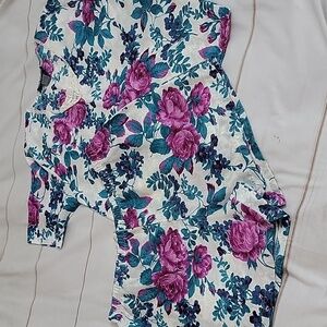 Maurices Vintage Y2K 90s Two Piece size Small Floral Teal and Purple  Stunning